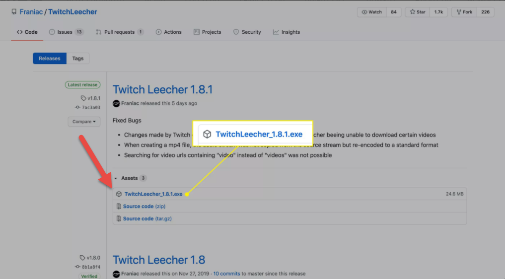 twitch leecher download error