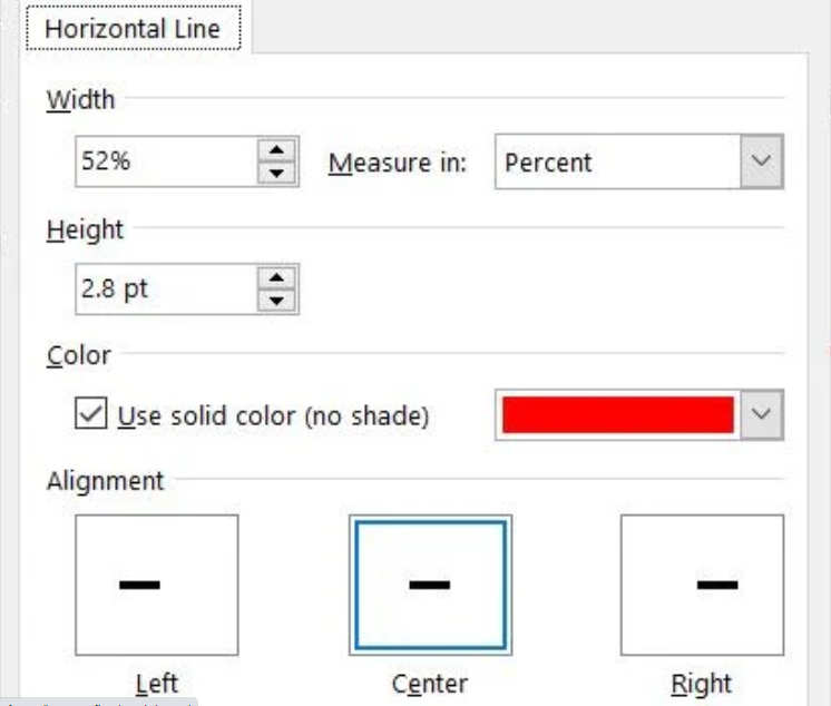 how to add horizontal line in word mac